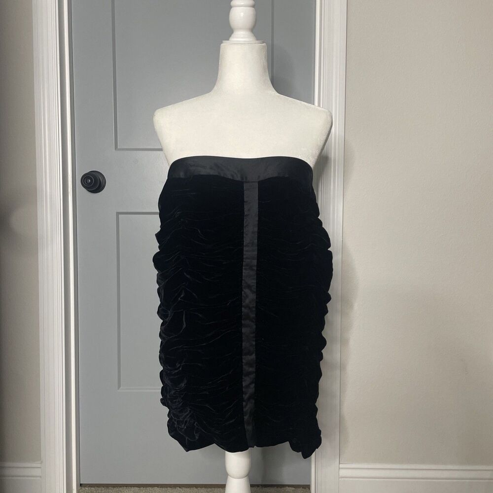 Inc International Concepts Sz 12 Silk Velvet Balloon Skirt Ruched Black Prom